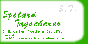 szilard tagscherer business card